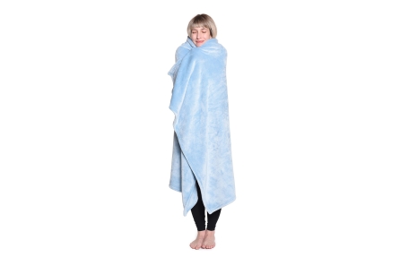 FC Deep Fleece Throw Soft Blue