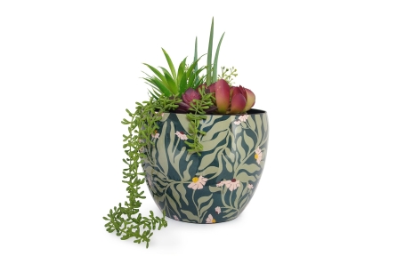 FC Daisies Enamel Plant Pot