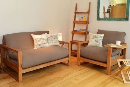 Cuba - Single Seater Solid Oak Sofa Bed - Cuba Sofa Bed Group, Lifestyle
