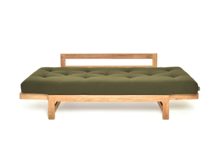 Oak Snuggler  Sofa Bed - Unfolded