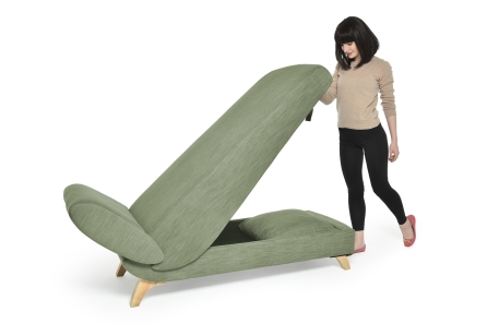 Milly - Sofa Bed (Soft Green Weave) - with a storage