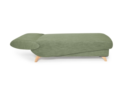 Milly - Sofa Bed (Soft Green Weave) - Unfolded, side view