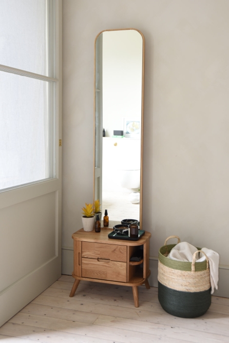 FC Oak Tall Tambour Mirror Clay LF