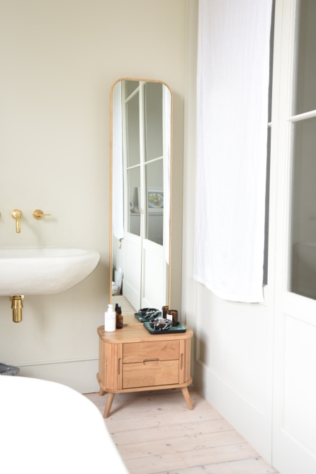 FC Oak Tall Tambour Mirror Clay LF