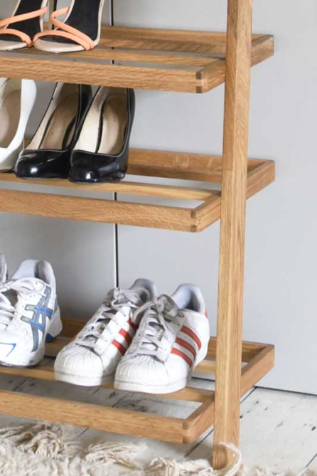 Leaning Shoe Rack close up