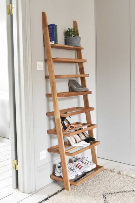 Leaning Shoe Rack in Bedroom