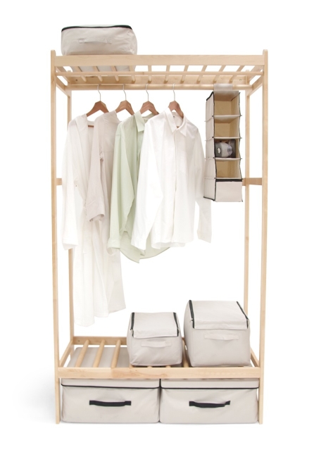 Birch Drape Wardrobe Wide