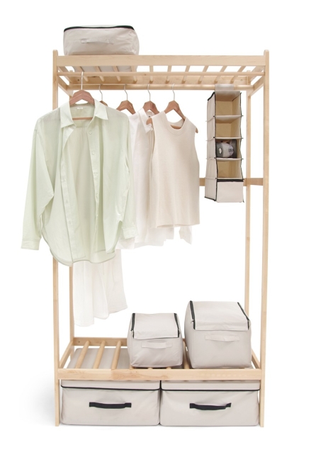 Birch Drape Wardrobe Wide