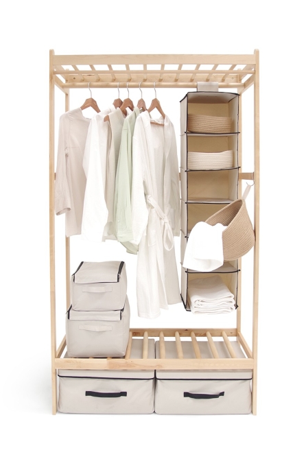 Birch Drape Wardrobe Wide