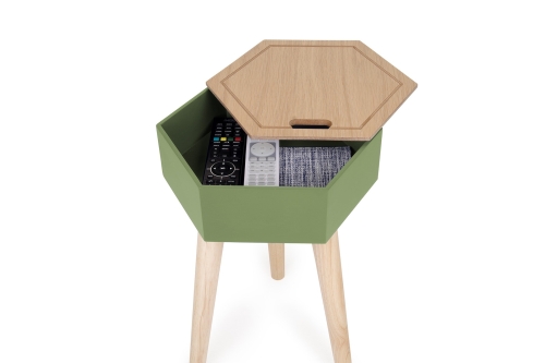 Hex Stash Table (Olive Green)