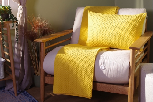 FC Dimple Quilted Bedspread Mimosa Yellow LS Pmvm Gw