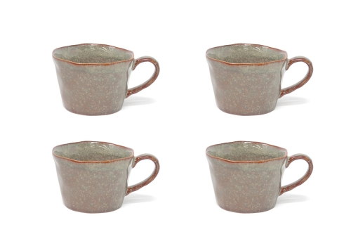Reactive Glaze Tea Cup Sage Set Of