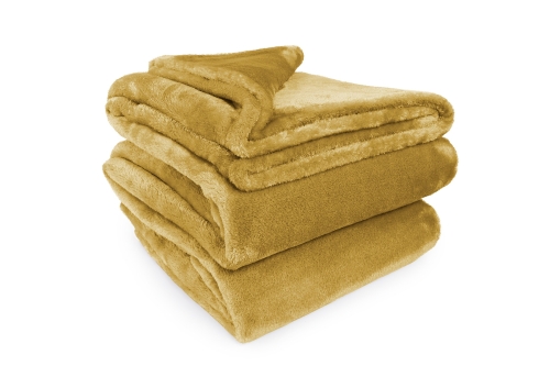 FC Deep Fleece Bedspread Dune Yellow