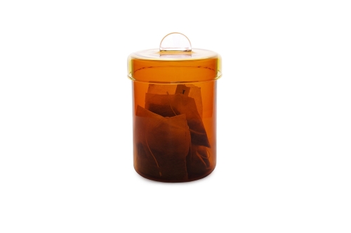 FC Poppett Tall Glass Pot Amber