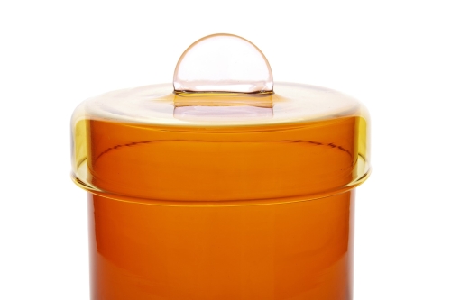 FC Poppett Tall Glass Pot Amber