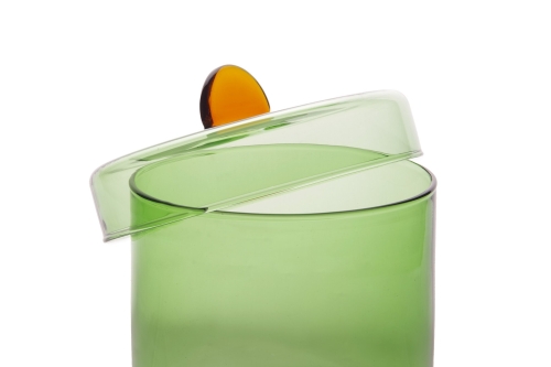 FC Poppett Wide Glass Pot Olive Green