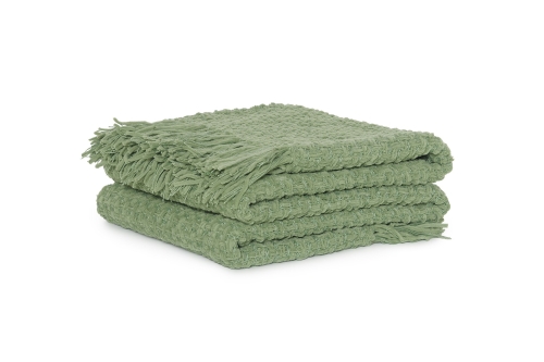 FC Basket Weave Throw Aspen Green