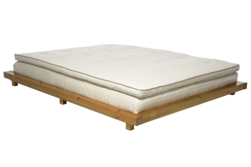 Platform Bed Pine With Elm Stain Frame Deepsleep Mattress And Topper