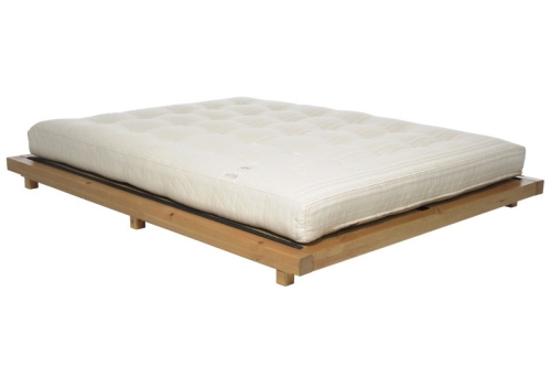 Platform Bed Pine With Elm Stain Frame Tatami Mats And Deepsleep Mattress