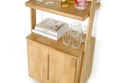 FC Oak Leaning Drinks Cabinet