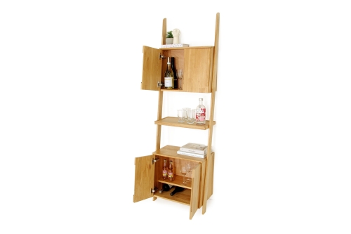 FC Oak Leaning Drinks Cabinet