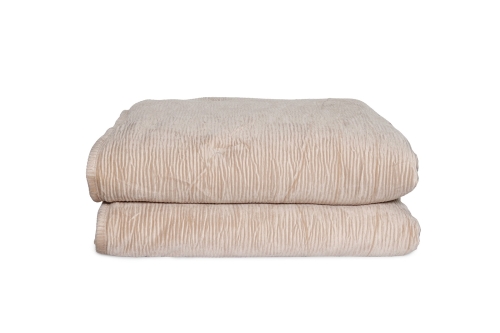 FC Crinkle Velvet Bedspread Natural