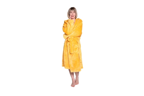 FC Deep Fleece Robe Mimosa Yellow