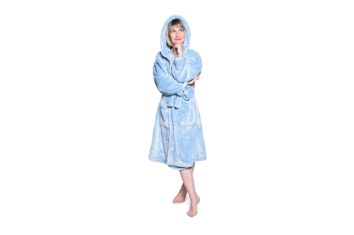 FC Deep Fleece Robe Soft Blue