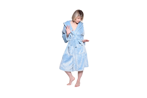 FC Deep Fleece Robe Soft Blue
