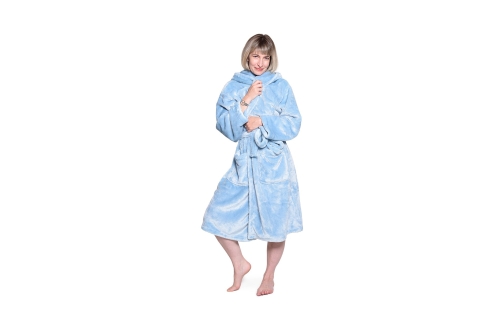 FC Deep Fleece Robe Soft Blue