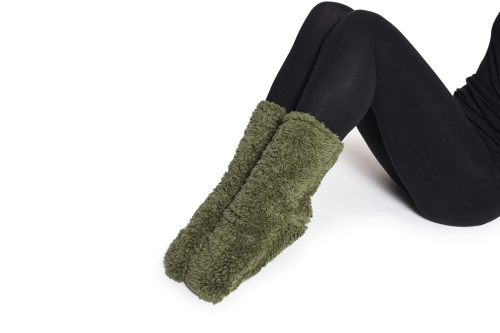 FC Sheepskin Bed Socks Deep Olive