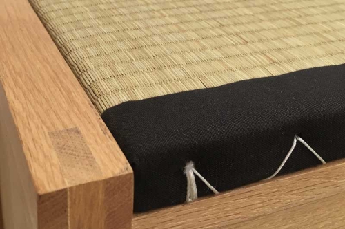 Oak Hall Bench With Tatami Mat Close Up