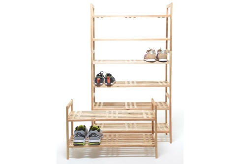 FC Walnut Stacking Shoe Rack Tall