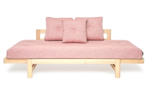 Futon Company Pine Snuggler Coast Weave Sandstone Pink