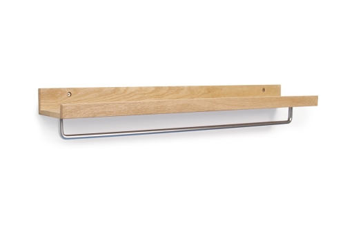 Oak Picture Rail with Hanging Bar 80cm Futon Company