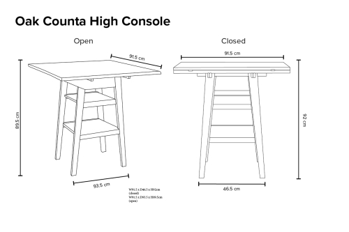 Oak Counta High Console