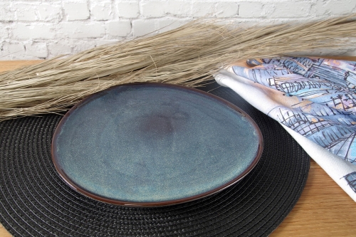FC Dapple Glaze Avo Plate Indigo
