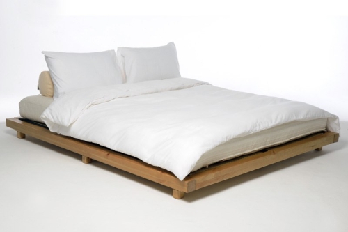 Platform Bed Pine With Elm Stain Dressed