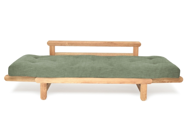 Oak Twingle Sofa Bed - Coast Weave Sea Foam Green - Unfolded