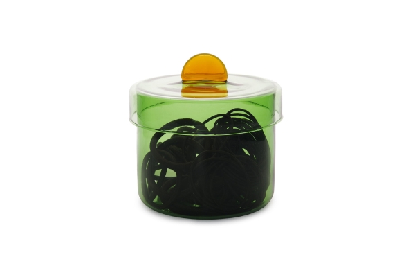 FC Poppett Wide Glass Pot Olive Green