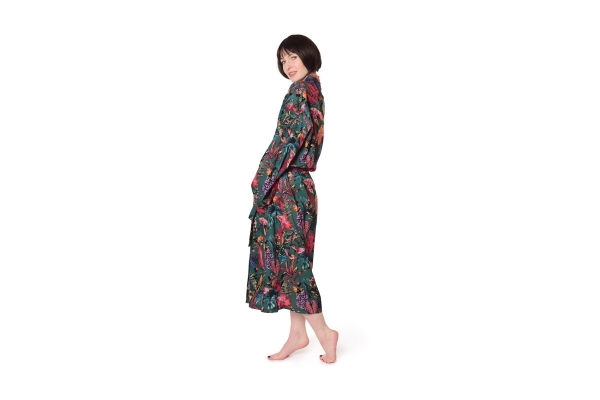 Tropical Cotton Robe (Dark Teal)