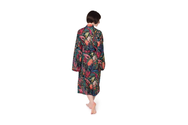 Tropical Cotton Robe (Dark Teal)