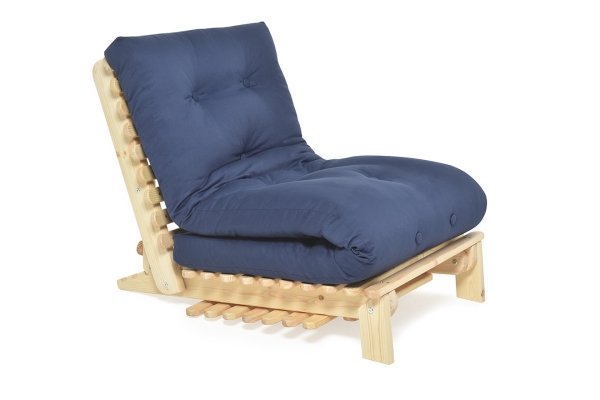 Titch - Single Seater Solid Pine Sofa Bed - Blue
