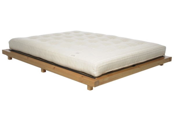 Platform Bed Pine With Elm Stain Frame Tatami Mats And Deepsleep Mattress