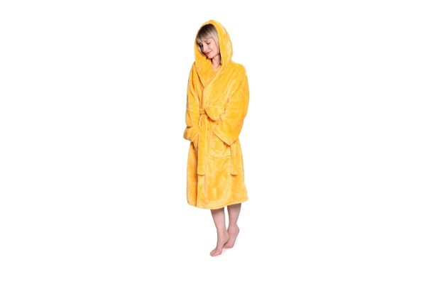 FC Deep Fleece Robe Mimosa Yellow