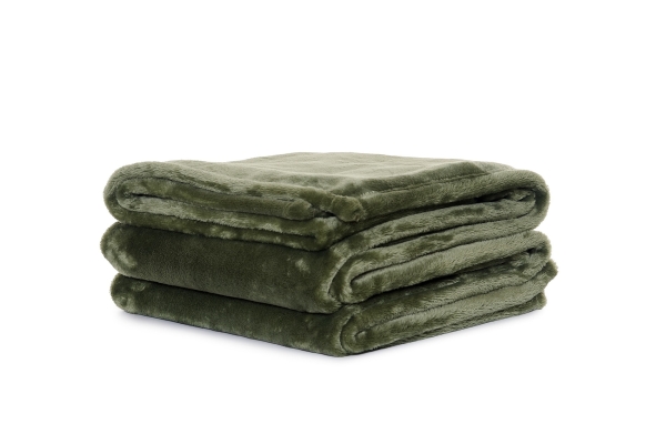 FC Deep Fleece Throw Deep Green