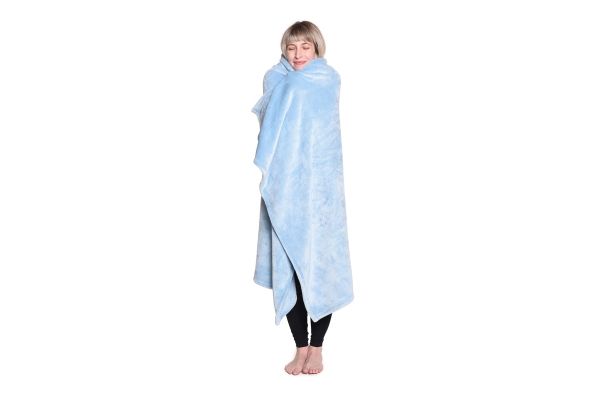 FC Deep Fleece Throw Soft Blue