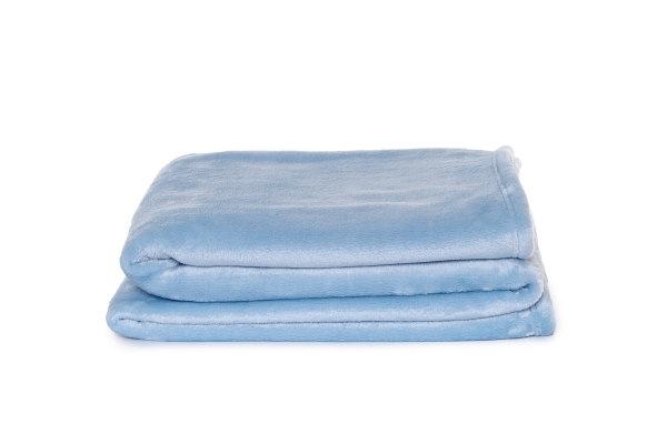 FC Deep Fleece Throw Soft Blue