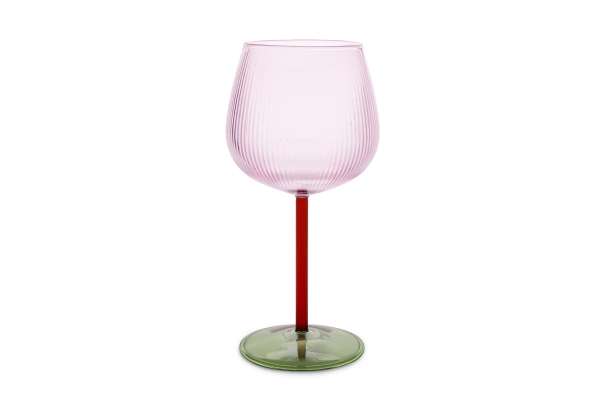 FC Rapallo Wine Glass Pink Amber Olive Green