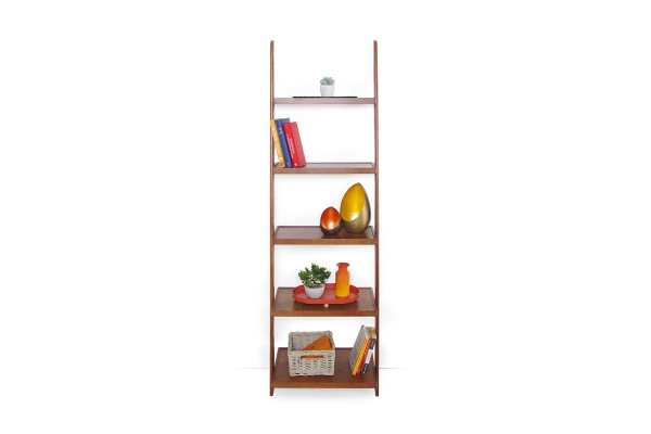 Dark Oak Leaning Ladder Shelves